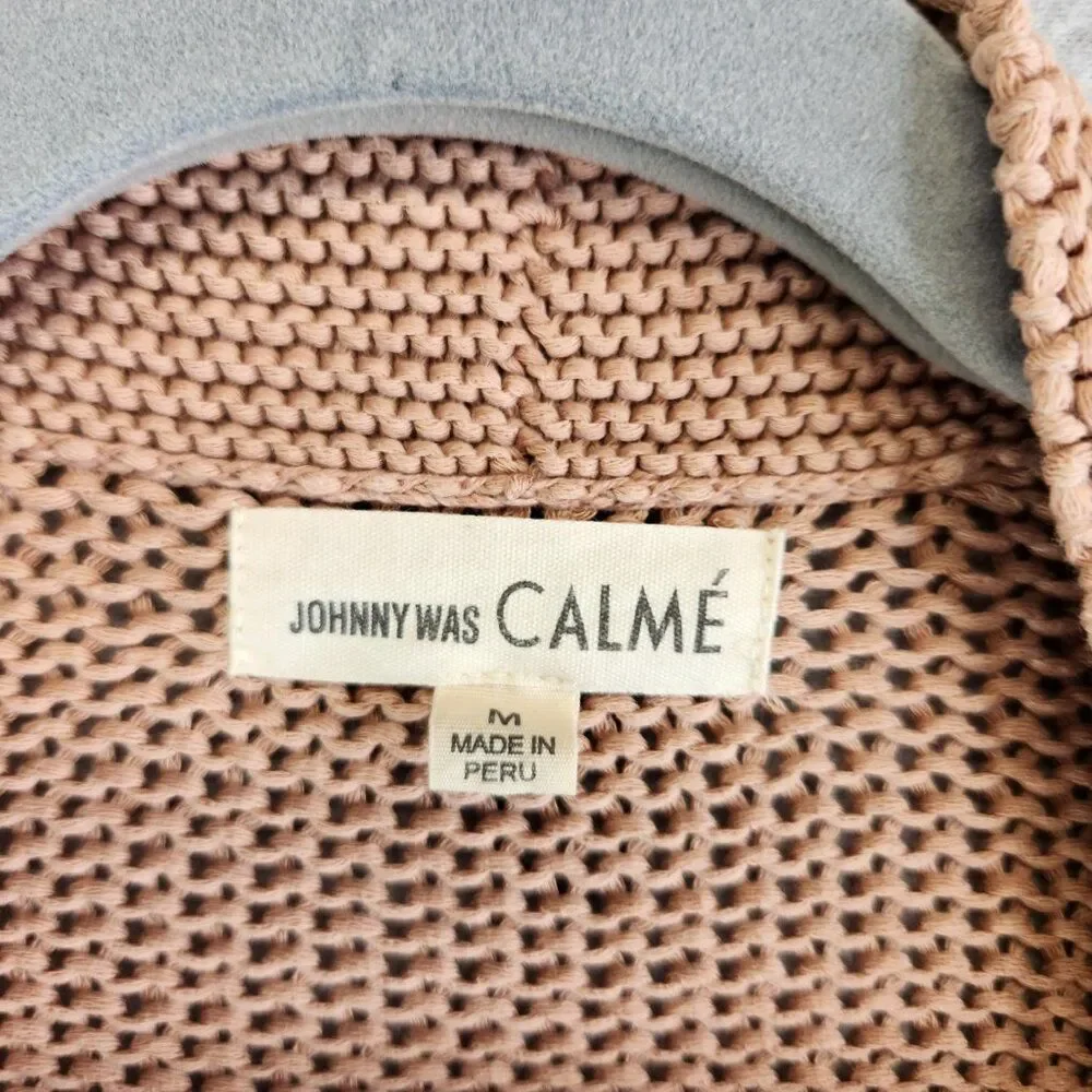 Johnny Was Sweater Womens M Neutral Beige Calme Cardigan Tunic Boho Western - Picture 9 of 13